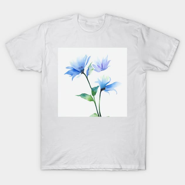 Watercolor Flowers - The Stream T-Shirt by Beastlykitty